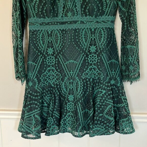 Elegant Green Lace Dress - Picture 3 of 8